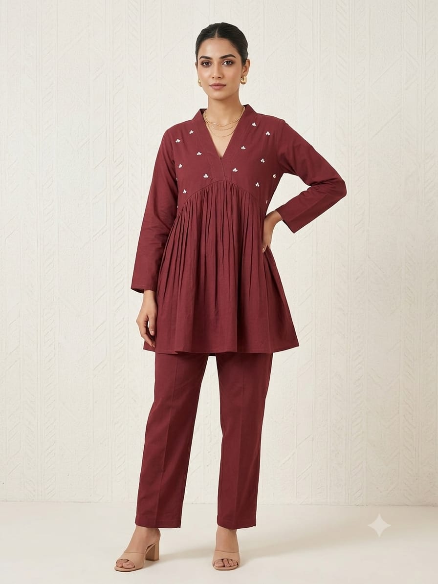 Wine Royale Cotton Co-ord Set