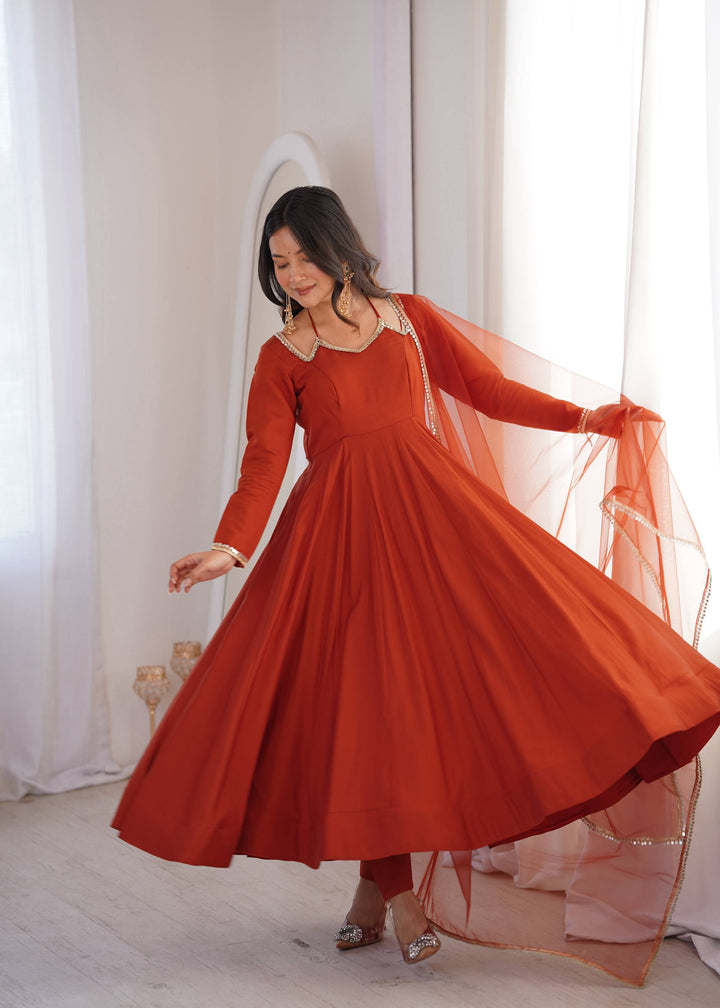 ANARKALI SUIT (HALTER NECK WITH FULL SLEEVE)