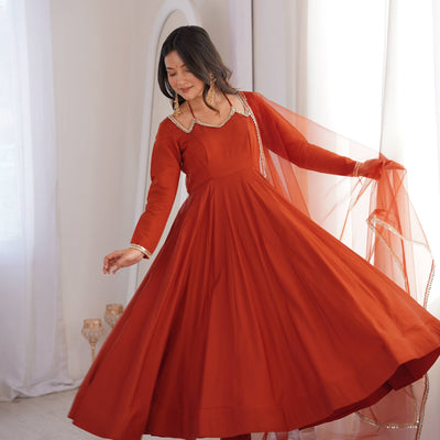ANARKALI SUIT (HALTER NECK WITH FULL SLEEVE)