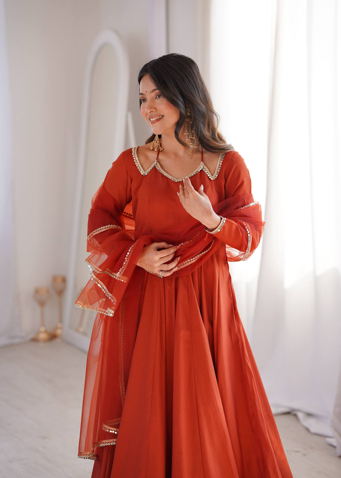 ANARKALI SUIT (HALTER NECK WITH FULL SLEEVE)