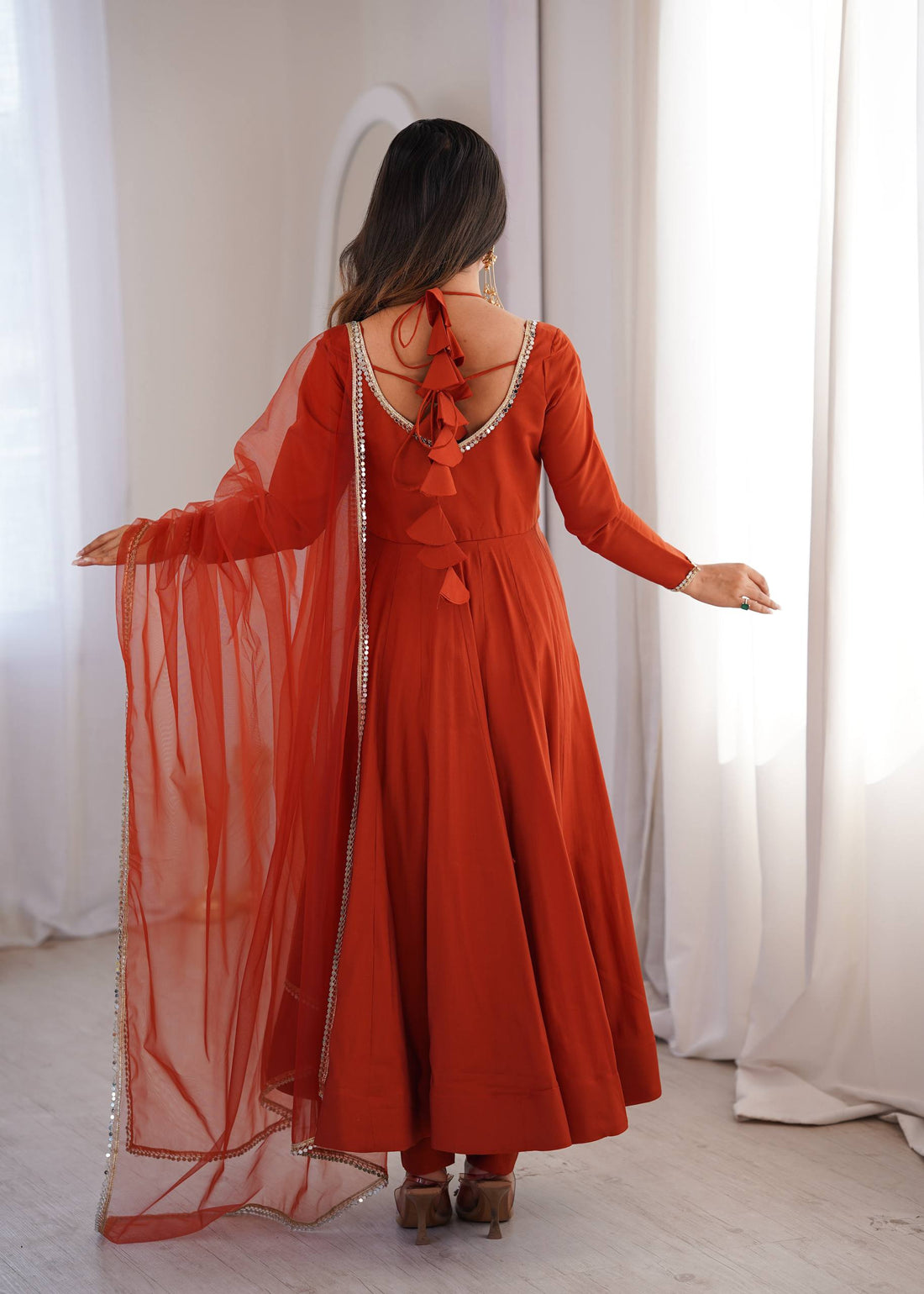 ANARKALI SUIT (HALTER NECK WITH FULL SLEEVE)