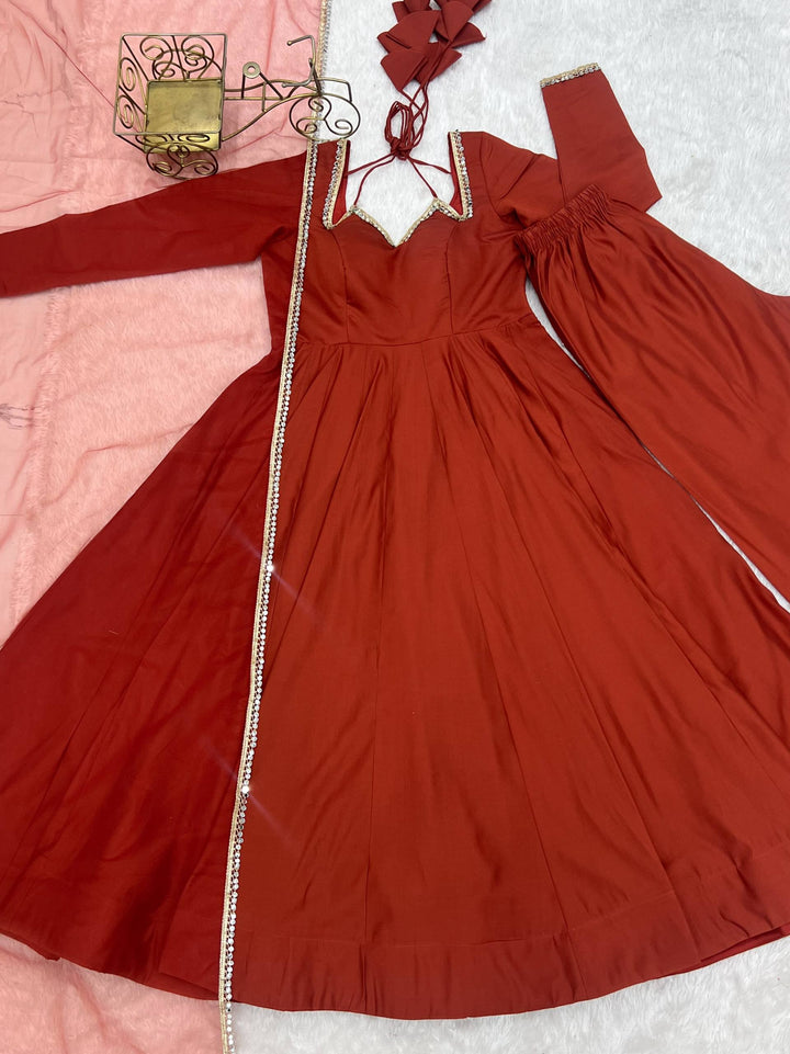 ANARKALI SUIT (HALTER NECK WITH FULL SLEEVE)