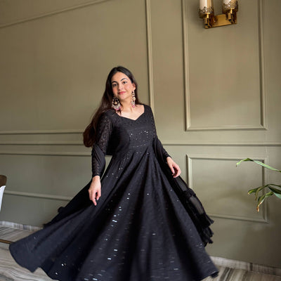 Fox Georgette Lucknowi Anarkali Suit