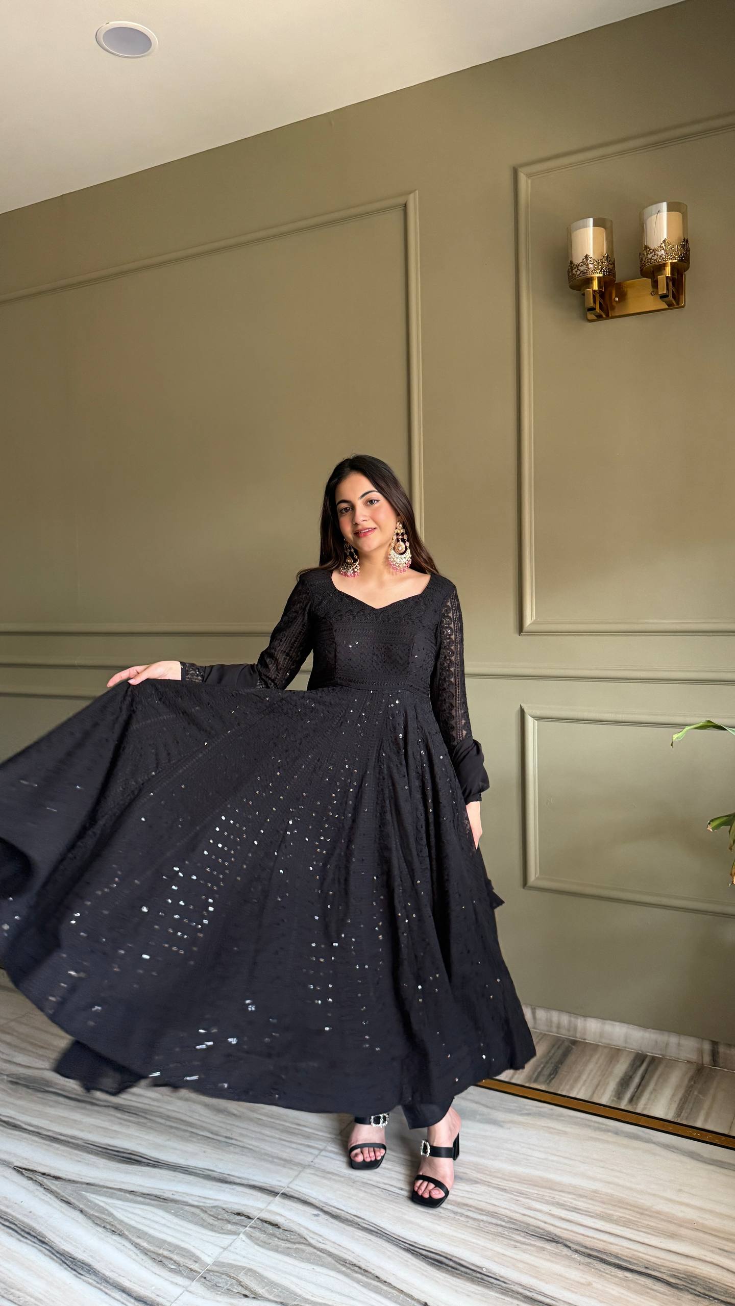 Fox Georgette Lucknowi Anarkali Suit