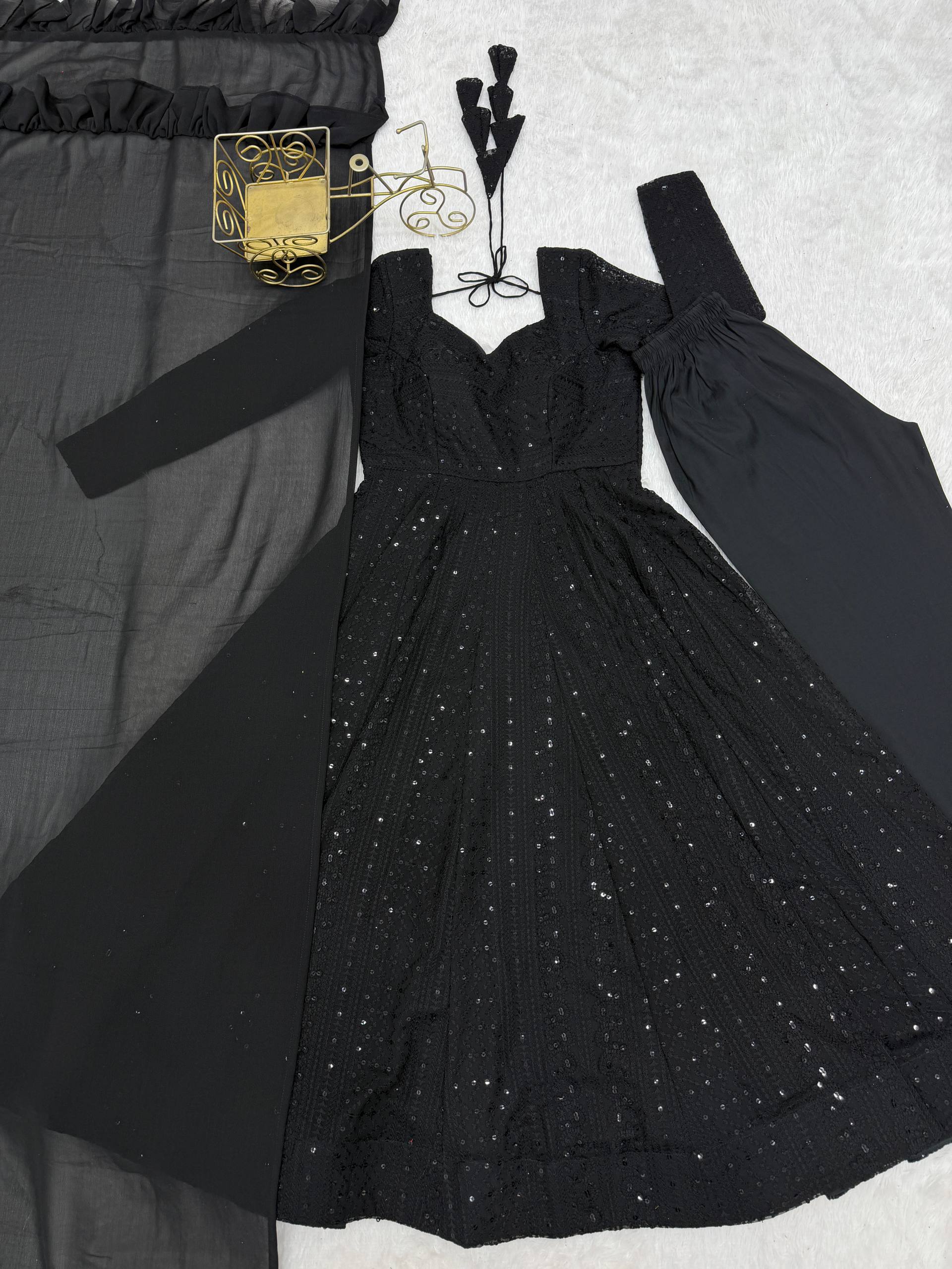 Fox Georgette Lucknowi Anarkali Suit