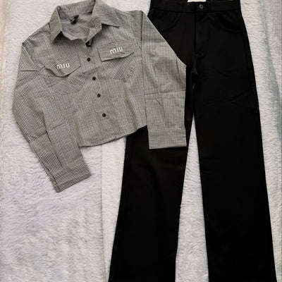 Trending Viral Checked Shirt & Black Pants Combo