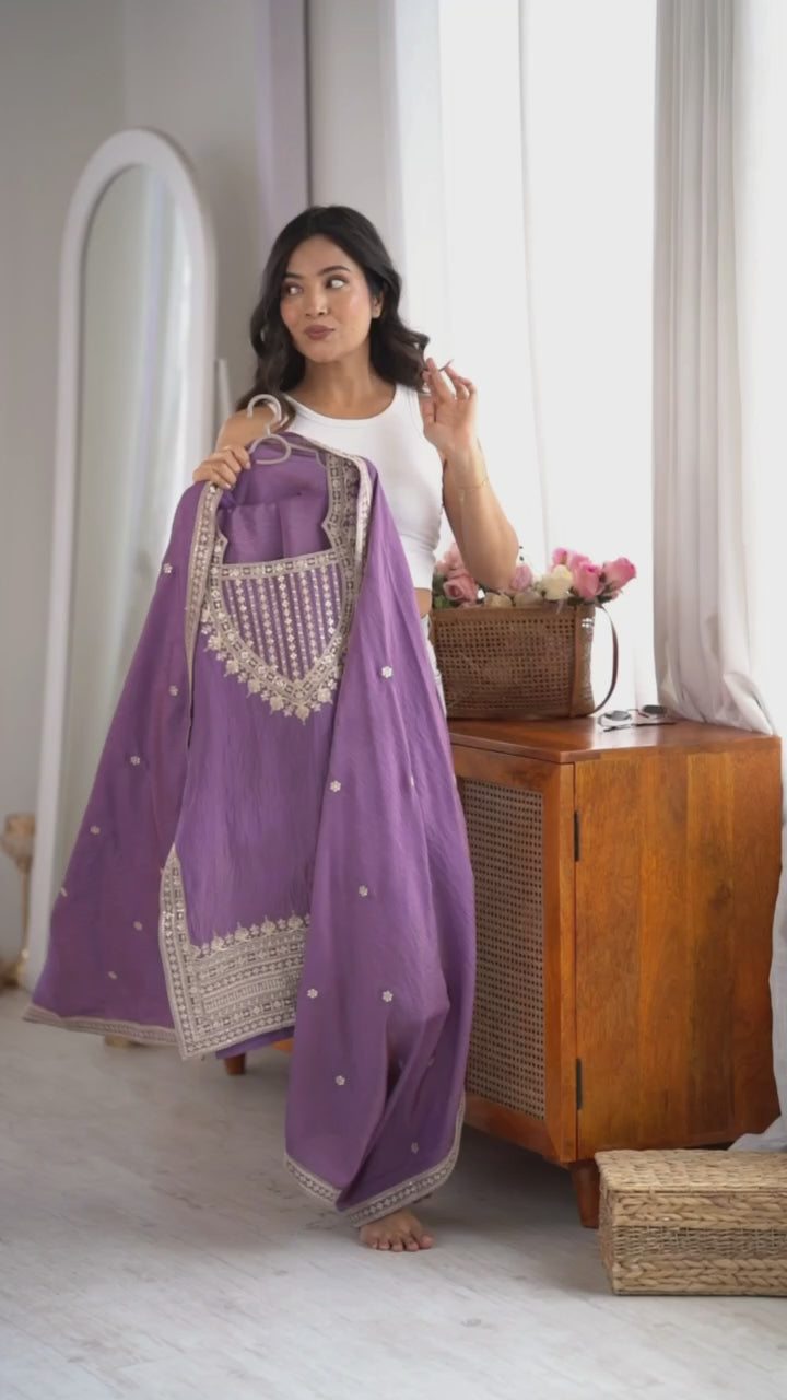Teal Blue NC Vichitra Silk Farshi Salwar Suit with Embroidery Dori Work for Festive Wear